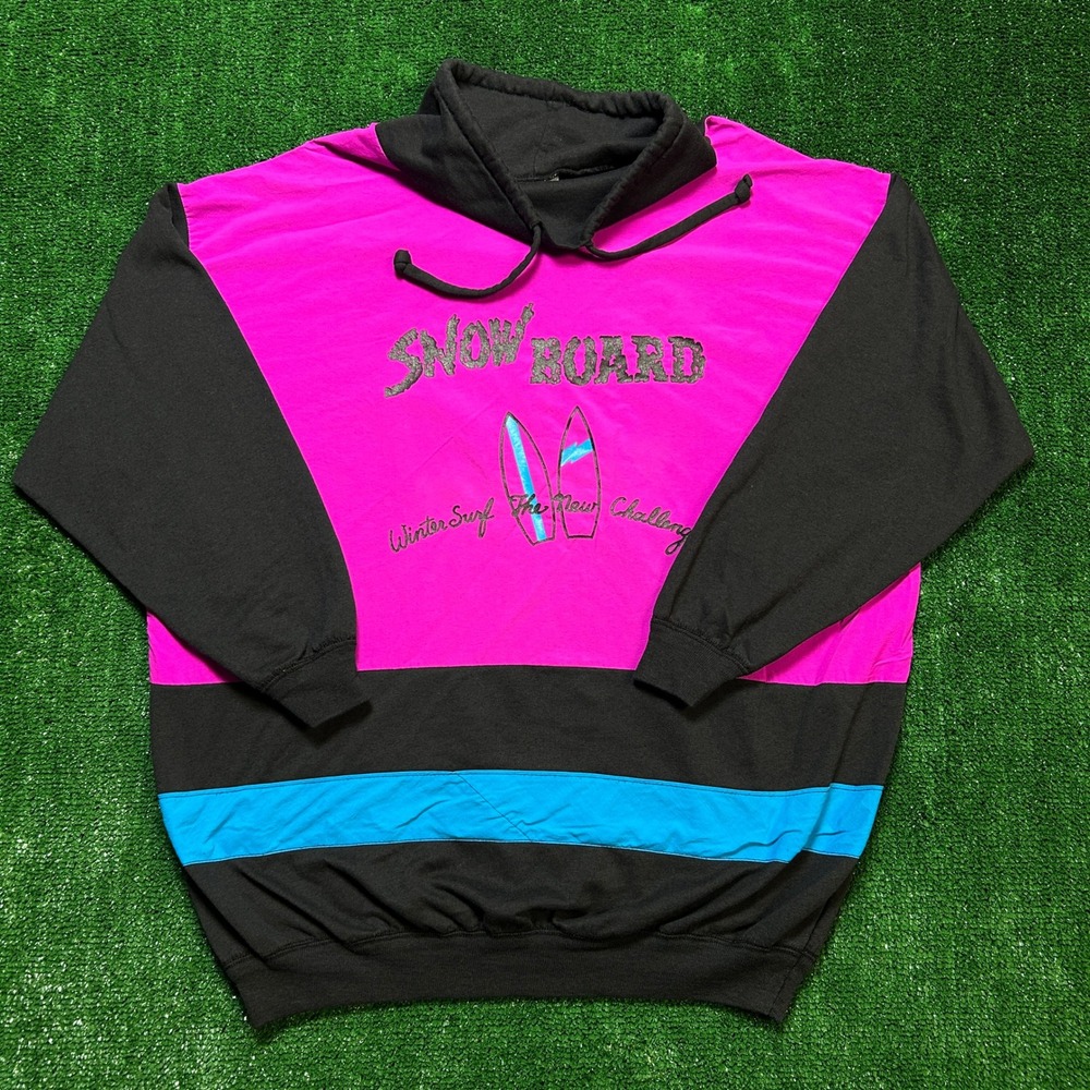 Vintage 80s Ms. Jik Snowboard Sweatshirt Pullover Color Block